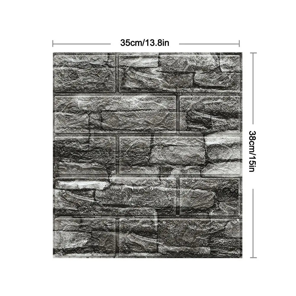 35x38cm 3D Wall Stickers Antique Foam Brick Wallpaper Wall Sticker Bedroom Home Decor Self Adhesive DIY Living Room Wallpaper
