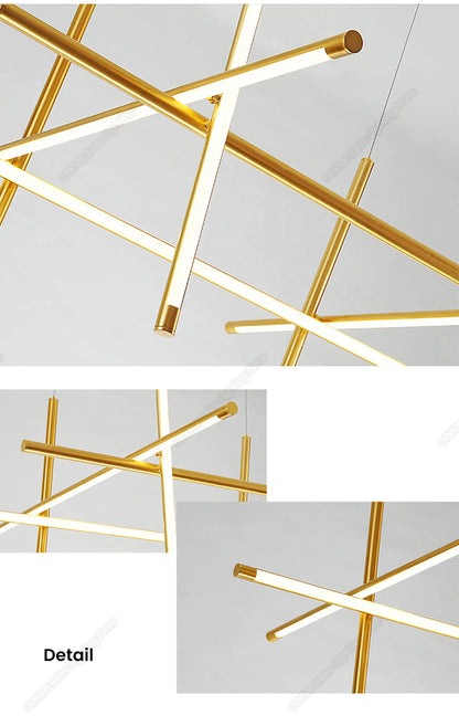 Modern Linear LED Ceiling Chandelier  Italy Designer Suspended Hanging Lamp For Hotel Decoration Dinning Room Chandelier
