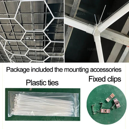 Garage Light Hexagon Lights lamp 110V-240V Led Tube Honeycomb Ceiling Lighting For Auto Car Body Repair Led Workshop Cutomized